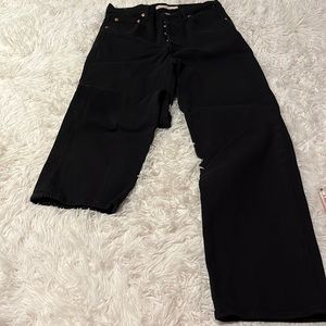 Levi’s ribcage straight ankle black jeans